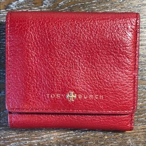 Tory Burch Tri Fold Wallet Red
